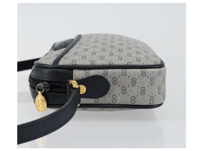 Gucci Borsa a Spalla Micro GG Supreme PVC Navy Gold 007 56 0095 Auth fm4868 D'oro Blu navy - vista 4