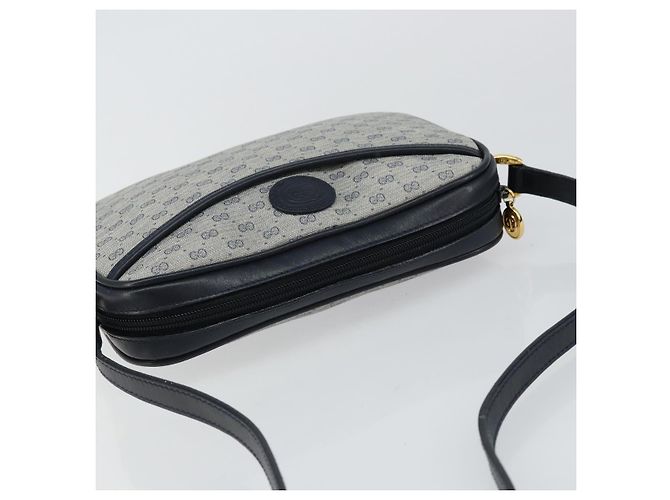 Gucci Borsa a Spalla Micro GG Supreme PVC Navy Gold 007 56 0095 Auth fm4868 D'oro Blu navy - vista 6