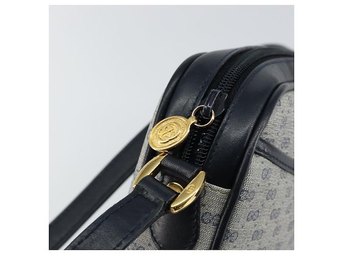 Gucci Borsa a Spalla Micro GG Supreme PVC Navy Gold 007 56 0095 Auth fm4868 D'oro Blu navy - vista 9