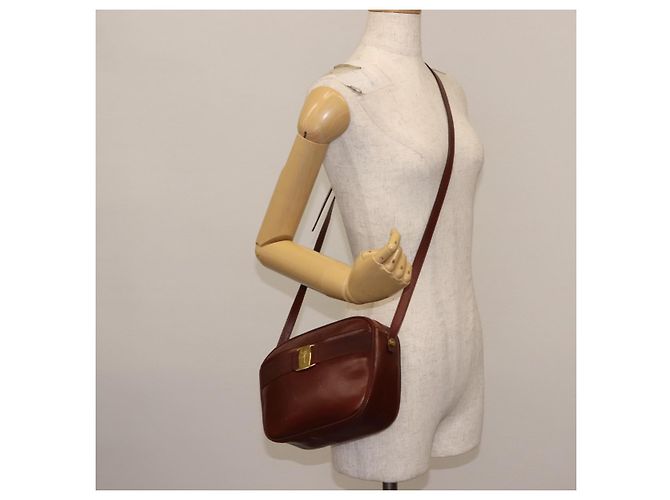 Bolso de Hombro Vala de Cuero Marrón Salvatore Ferragamo Auth BA6801 Castaño - vista 22