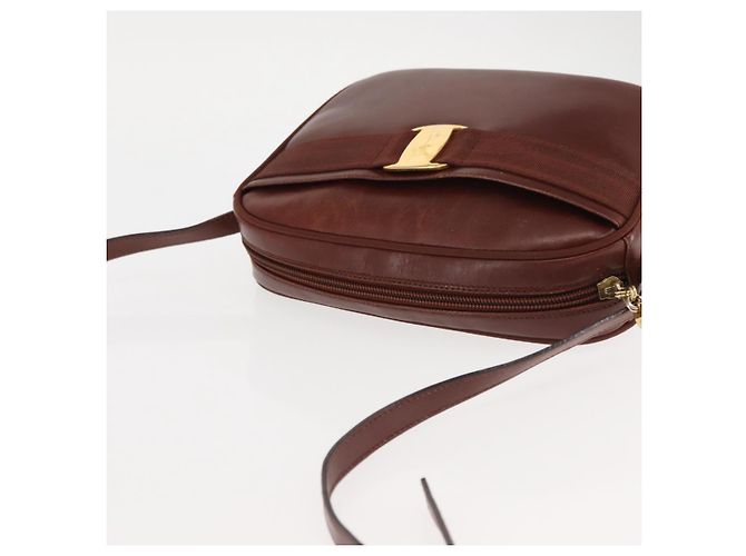 Bolso de Hombro Vala de Cuero Marrón Salvatore Ferragamo Auth BA6801 Castaño - vista 6