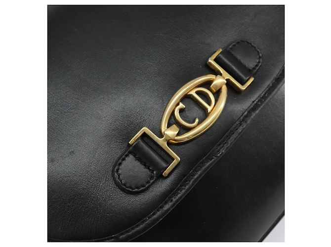 Borsa a Spalla Christian Dior in Pelle Nera Oro Auth 156492 Nero D'oro - vista 14