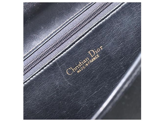Borsa a Spalla Christian Dior in Pelle Nera Oro Auth 156492 Nero D'oro - vista 16