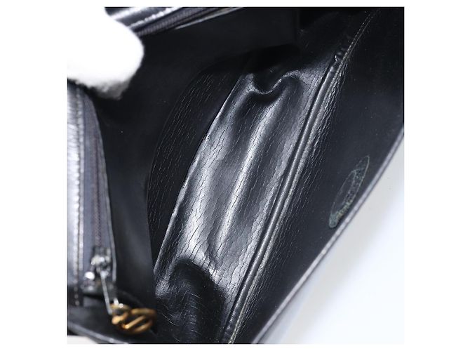 Borsa a Spalla Christian Dior in Pelle Nera Oro Auth 156492 Nero D'oro - vista 17