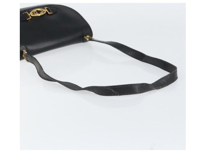 Borsa a Spalla Christian Dior in Pelle Nera Oro Auth 156492 Nero D'oro - vista 7