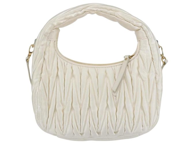Borsa Miu Miu Matelassé Satin 2in1 Bianco Oro Auth 158666SAM D'oro - vista 2