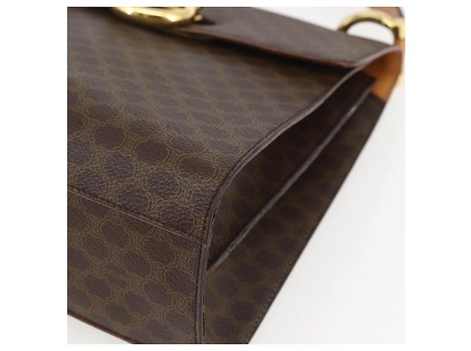 Céline Borsa a mano in tela Macadam CELINE in pelle PVC marrone oro Auth 156125 D'oro - vista 10
