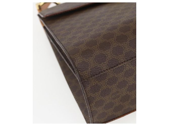 Céline Borsa a mano in tela Macadam CELINE in pelle PVC marrone oro Auth 156125 D'oro - vista 11