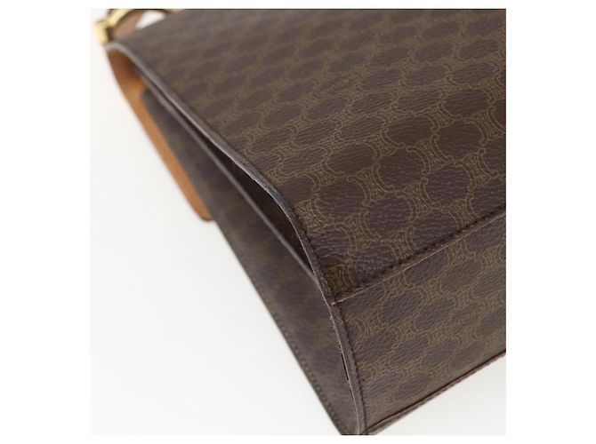Céline Borsa a mano in tela Macadam CELINE in pelle PVC marrone oro Auth 156125 D'oro - vista 13
