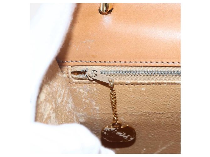 Céline Borsa a mano in tela Macadam CELINE in pelle PVC marrone oro Auth 156125 D'oro - vista 16