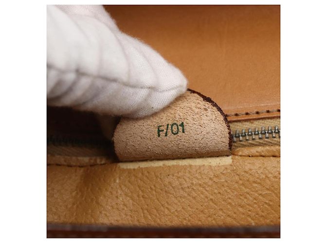 Céline Borsa a mano in tela Macadam CELINE in pelle PVC marrone oro Auth 156125 D'oro - vista 22