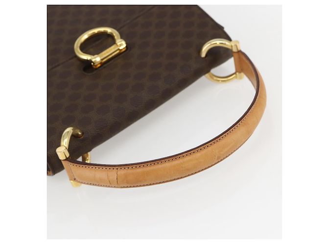 Céline Borsa a mano in tela Macadam CELINE in pelle PVC marrone oro Auth 156125 D'oro - vista 7