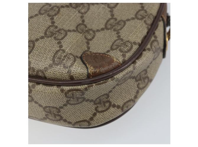 GUCCI GG Supreme Web Sherry Line Tasche aus PVC Beige Gold 156 02 066 Auth ep12301 Golden - Ansicht 12