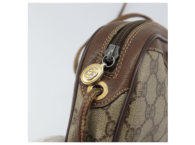 GUCCI GG Supreme Web Sherry Line Tasche aus PVC Beige Gold 156 02 066 Auth ep12301 Golden - Ansicht 15