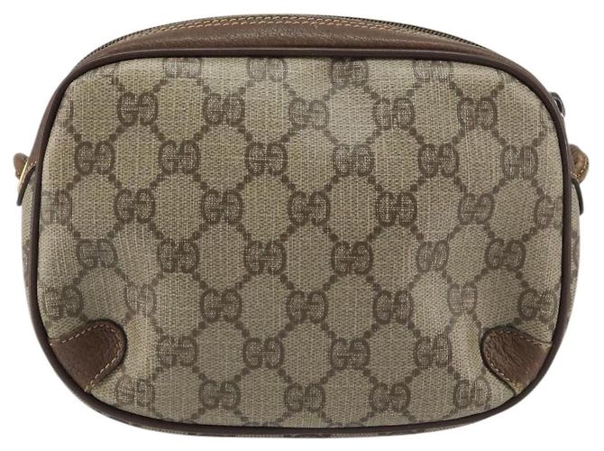 GUCCI GG Supreme Web Sherry Line Tasche aus PVC Beige Gold 156 02 066 Auth ep12301 Golden - Ansicht 3