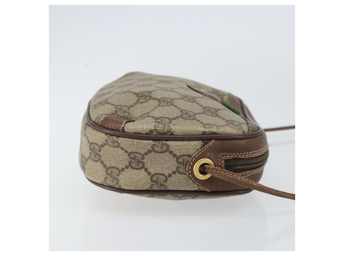 GUCCI GG Supreme Web Sherry Line Tasche aus PVC Beige Gold 156 02 066 Auth ep12301 Golden - Ansicht 4