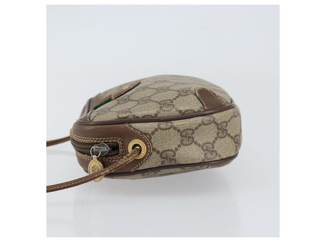GUCCI GG Supreme Web Sherry Line Tasche aus PVC Beige Gold 156 02 066 Auth ep12301 Golden - Ansicht 5