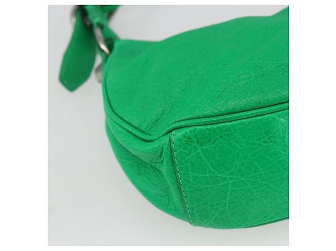 BALENCIAGA Luca Goal XS Borsa a Spalla in Pelle Verde Argento 671309 Auth 158884SAM - vista 13
