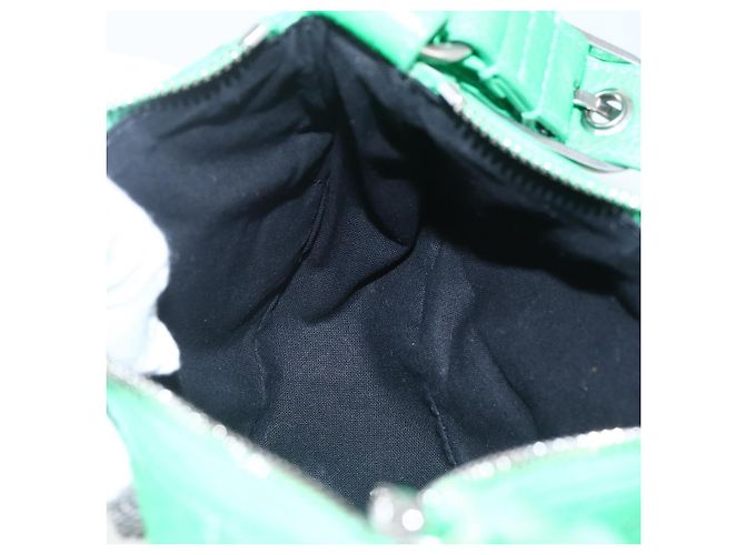 BALENCIAGA Luca Goal XS Borsa a Spalla in Pelle Verde Argento 671309 Auth 158884SAM - vista 18