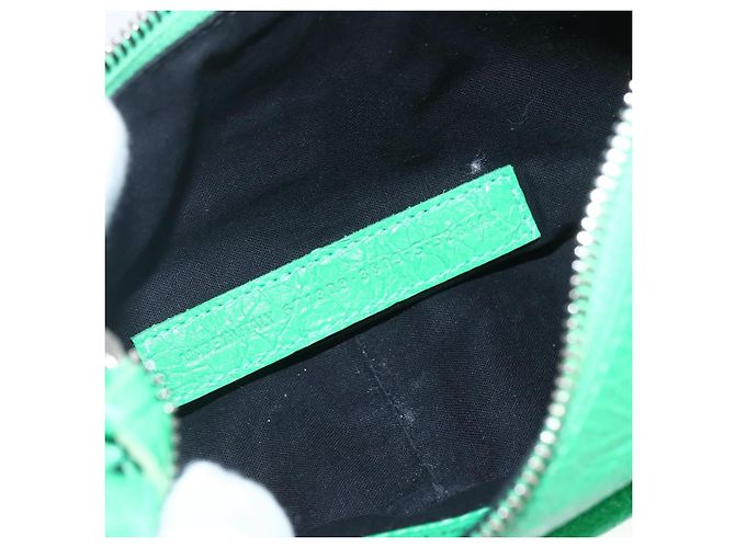 BALENCIAGA Luca Goal XS Borsa a Spalla in Pelle Verde Argento 671309 Auth 158884SAM - vista 19