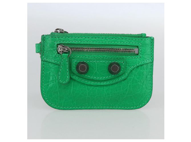 BALENCIAGA Luca Goal XS Borsa a Spalla in Pelle Verde Argento 671309 Auth 158884SAM - vista 20