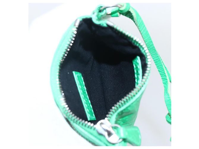 BALENCIAGA Luca Goal XS Borsa a Spalla in Pelle Verde Argento 671309 Auth 158884SAM - vista 23