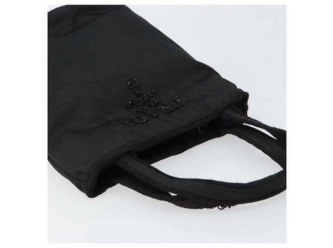 Borsa a mano PRADA in nylon nero Auth BA8979 - vista 6