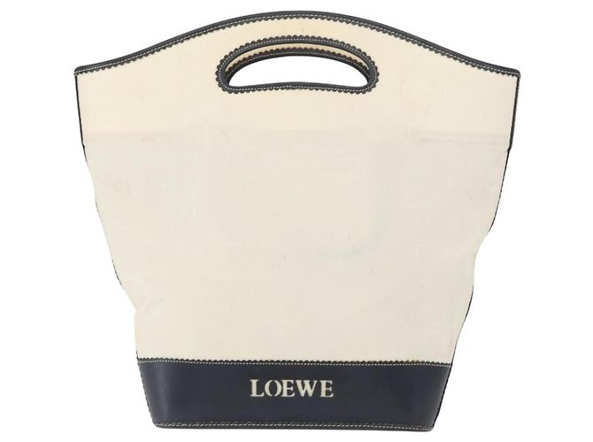 Borsa a mano LOEWE in tela bianca e oro Auth 151572 Bianco D'oro - vista 13