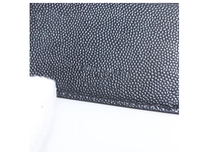 SAINT LAURENT Portafoglio Clip in Pelle Nera Argento Auth BA8469 Nero - vista 14