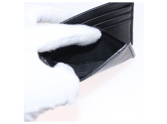 SAINT LAURENT Portafoglio Clip in Pelle Nera Argento Auth BA8469 Nero - vista 16