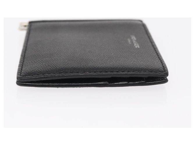 SAINT LAURENT Portafoglio Clip in Pelle Nera Argento Auth BA8469 Nero - vista 4