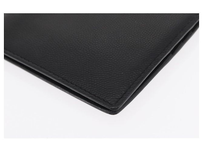 SAINT LAURENT Portafoglio Clip in Pelle Nera Argento Auth BA8469 Nero - vista 9