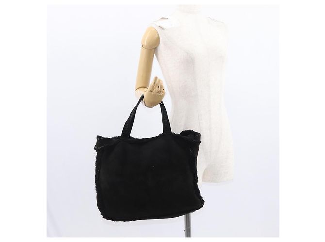 Chanel Borsa Tote Mouton Nera CC Auth bs31120 Nero - vista 23