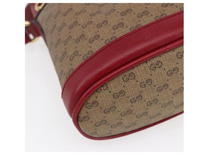 Gucci Mini borsa a secchiello Doraemon Micro GG Supreme in PVC beige 647801 Auth 154926SAM D'oro - vista 13
