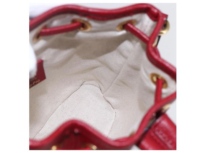 Gucci Mini borsa a secchiello Doraemon Micro GG Supreme in PVC beige 647801 Auth 154926SAM D'oro - vista 17