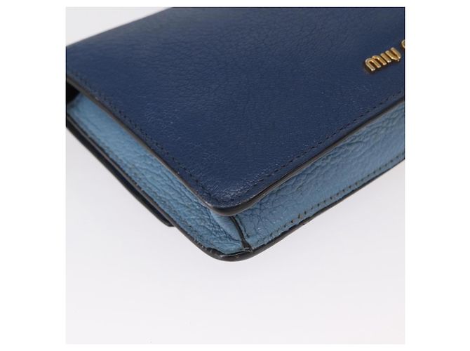 Borsa a Spalla Miu Miu in Pelle Blu Oro Auth 152690 D'oro - vista 12