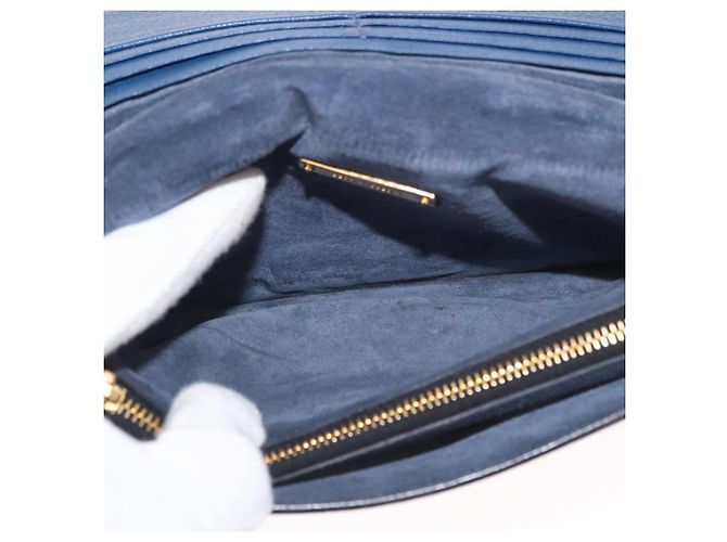 Borsa a Spalla Miu Miu in Pelle Blu Oro Auth 152690 D'oro - vista 19