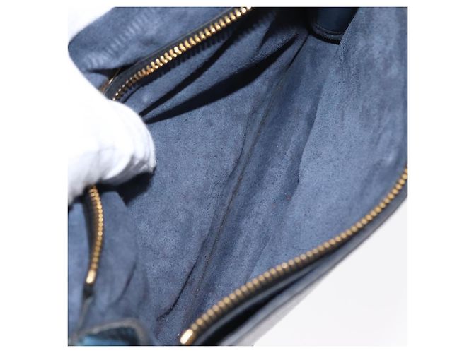 Borsa a Spalla Miu Miu in Pelle Blu Oro Auth 152690 D'oro - vista 21