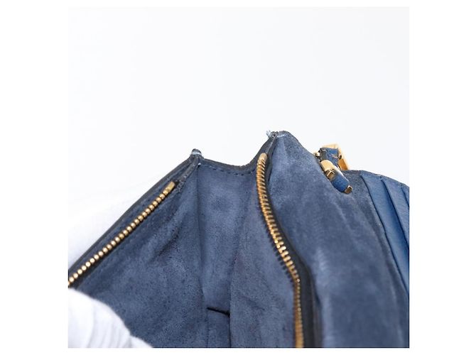 Borsa a Spalla Miu Miu in Pelle Blu Oro Auth 152690 D'oro - vista 23