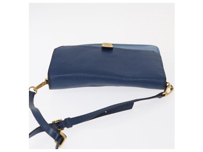 Borsa a Spalla Miu Miu in Pelle Blu Oro Auth 152690 D'oro - vista 6