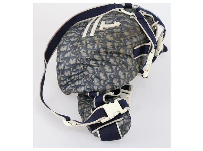 Christian Dior Trotter Canvas Backpack PVC Blue Silver Auth bs31270 Silvery - view 4