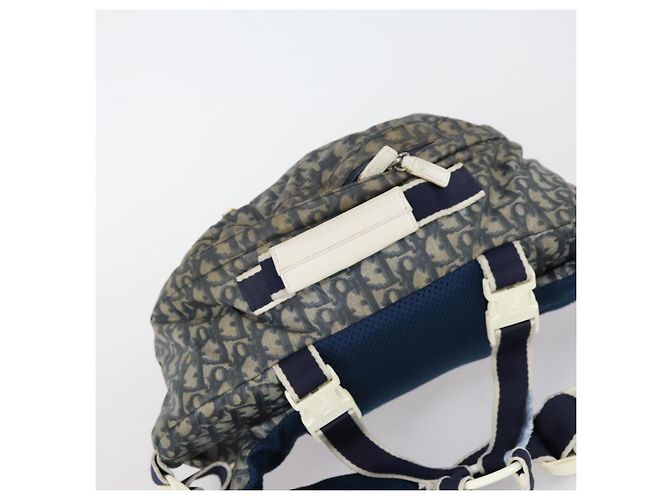 Christian Dior Trotter Canvas Backpack PVC Blue Silver Auth bs31270 Silvery - view 6