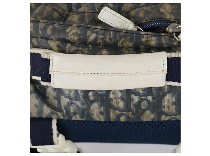 Christian Dior Trotter Canvas Backpack PVC Blue Silver Auth bs31270 Silvery - view 7