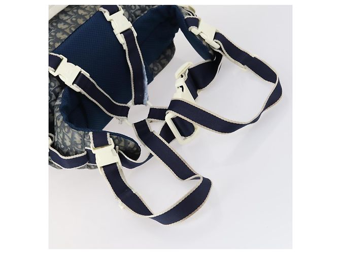 Christian Dior Trotter Canvas Backpack PVC Blue Silver Auth bs31270 Silvery - view 9