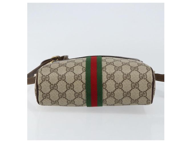 Borsa a Spalla GUCCI GG Supreme Web Sherry Line PVC Beige Oro Auth ep12050 D'oro - vista 9