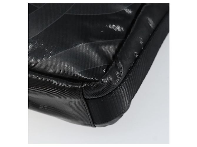 Borsa a Spalla CHANEL Sports Line Pelle Verniciata Argento Nero CC Auth ka387 - vista 10