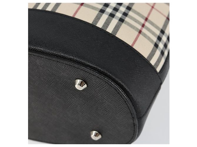 Burberry Nova Check Handtasche aus Canvas Beige Silber Authentisch 154458 - Ansicht 10