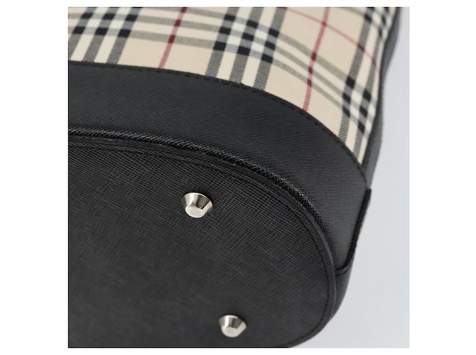 Burberry Nova Check Handtasche aus Canvas Beige Silber Authentisch 154458 - Ansicht 12