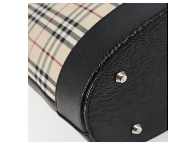 Burberry Nova Check Handtasche aus Canvas Beige Silber Authentisch 154458 - Ansicht 13