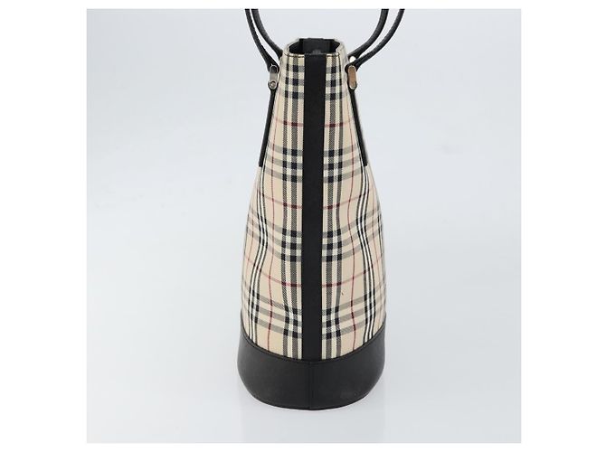 Burberry Nova Check Handtasche aus Canvas Beige Silber Authentisch 154458 - Ansicht 4